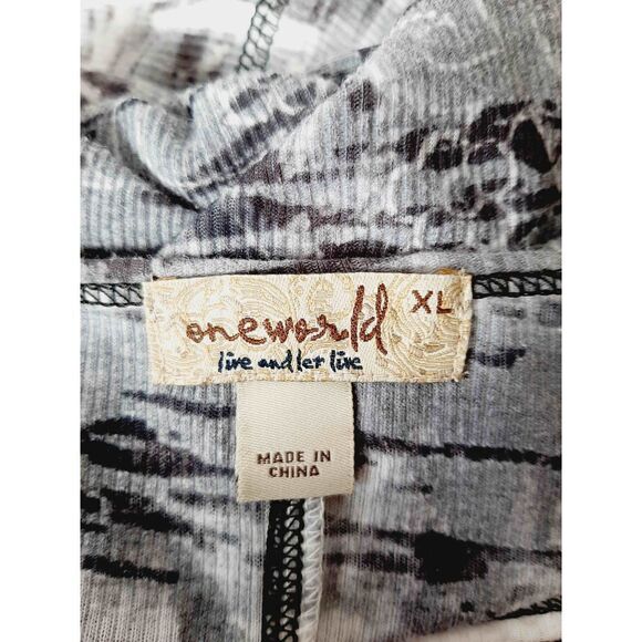 One World live and let live XL v neck thermal gems long sleeve top - Picture 5 of 5